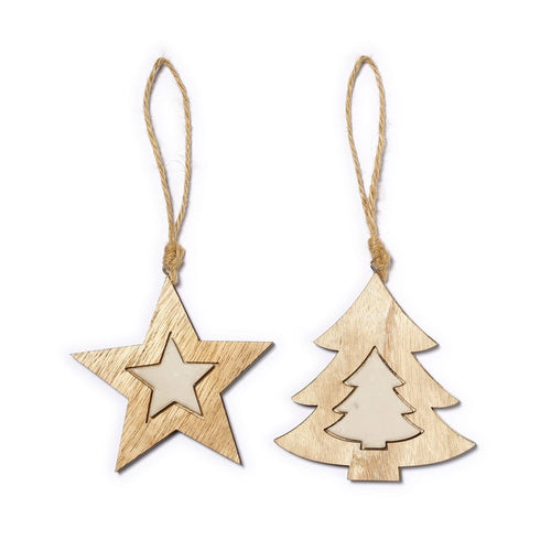 Wooden Christmas Tree and Star Hanger