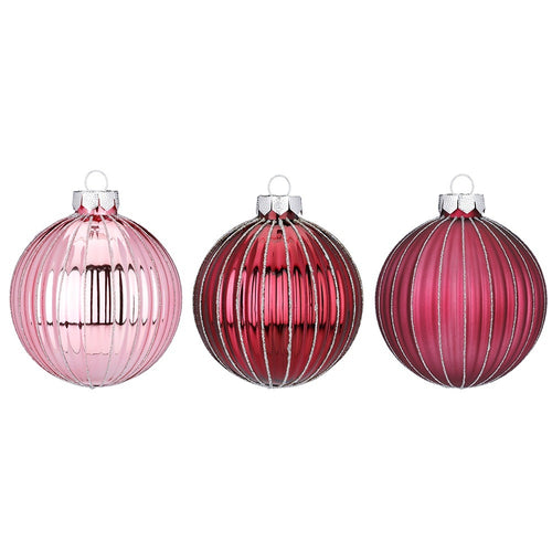 Berry Kiss Glass Balls - 3 Assorted