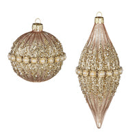 RAZ Rose Vintage Ornament 2 in a set