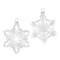 RAZ White and Clear Glass Snowflakes - 2 in a Set