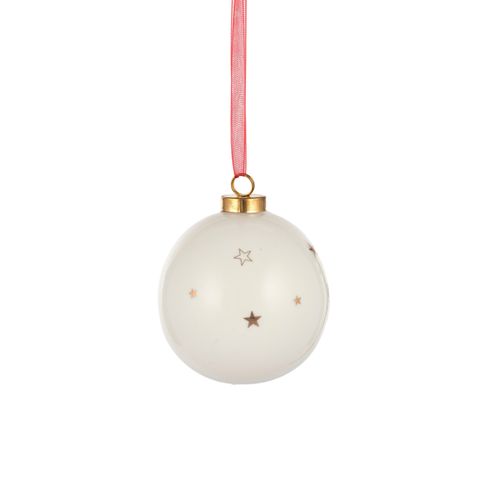 White and Gold Porcelain Star Ornament