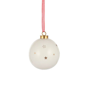 White and Gold Porcelain Star Ornament