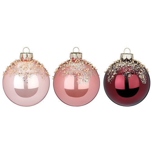 Vintage Rose Glass Balls