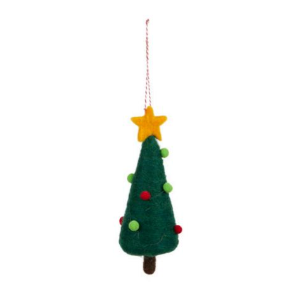 Felt Christmas Tree with Star Decoration - Forrest Green