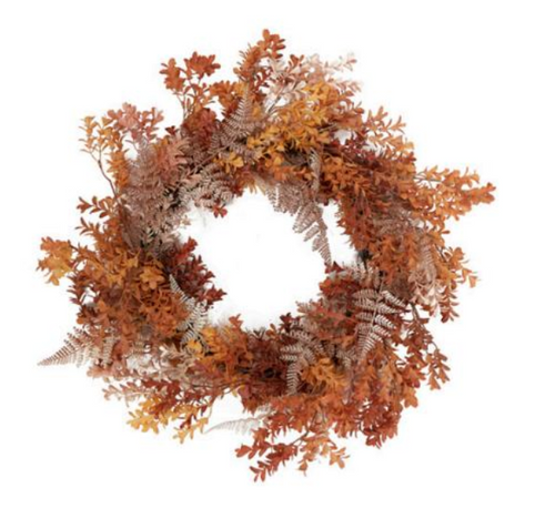 Wreath with Pine Cones and Pink Leaves