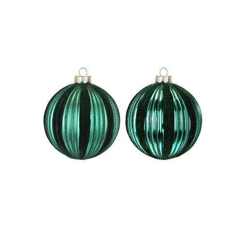 Deep Forrest Glass Balls - Set of 2