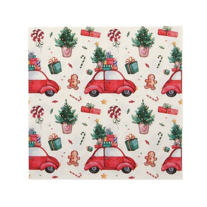 Car Christmas Tree Paper Napkins - Pack of 20