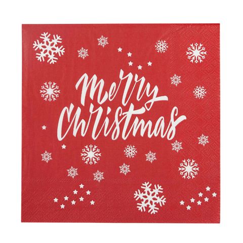 Merry Christmas Paper Napkins - Pack of 20