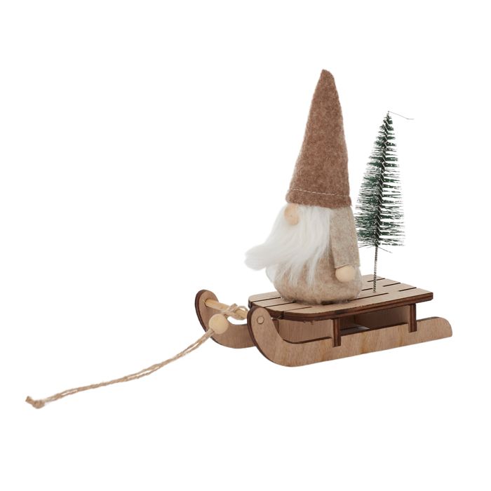 Santa on Wooden Sled