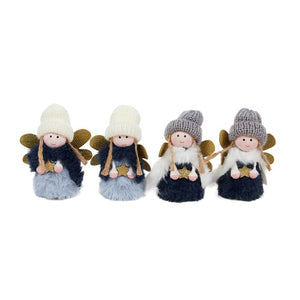 Blue Fabric Angels - Set of 4